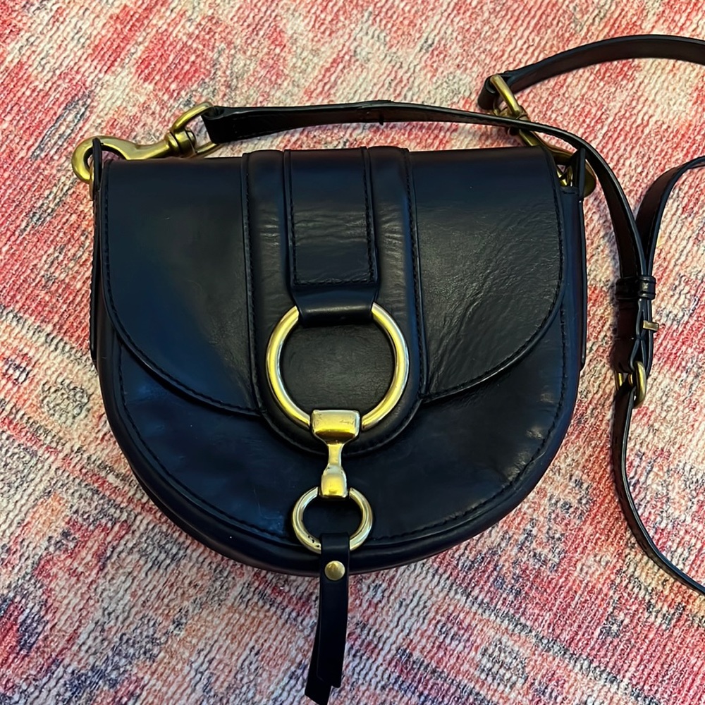 Frye black leather crossbody bag